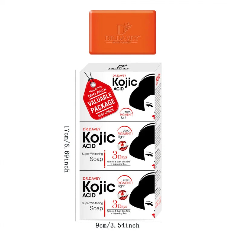 DR.DAVEY Kojic Acid Soap 3-Pack – Cleansing & Moisturizing
