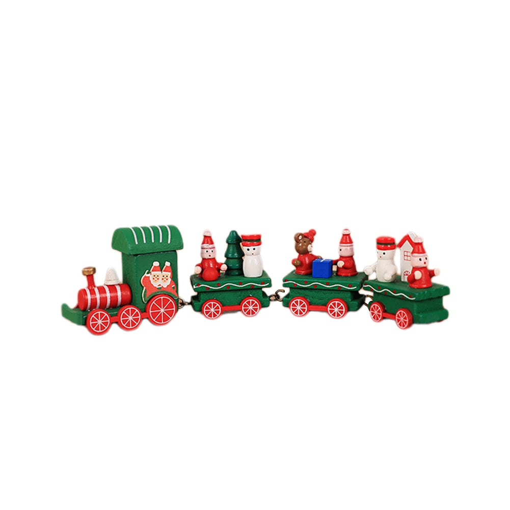 Decorative Mini Wooden Train Christmas Gifts Wooden Christmas Train Charming Decoration Christmas Motifs Compact Size Oasis Select Green China Mainland