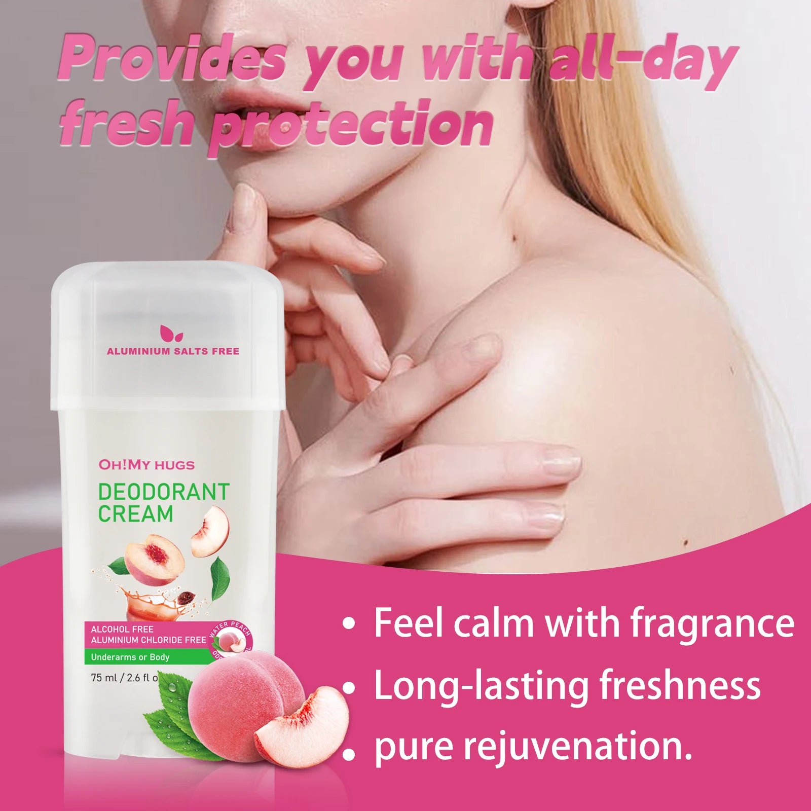 YURHERSU Peach Deodorant Stick – Long-Lasting Freshness Deodorant Stick Oasis Select