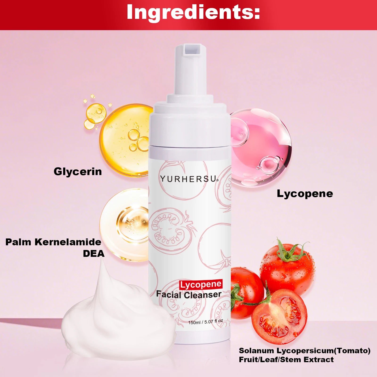 Tomato Cleansing Foam – Oil Control & Moisturizing Face Wash Facial Cleansing Foam Oasis Select