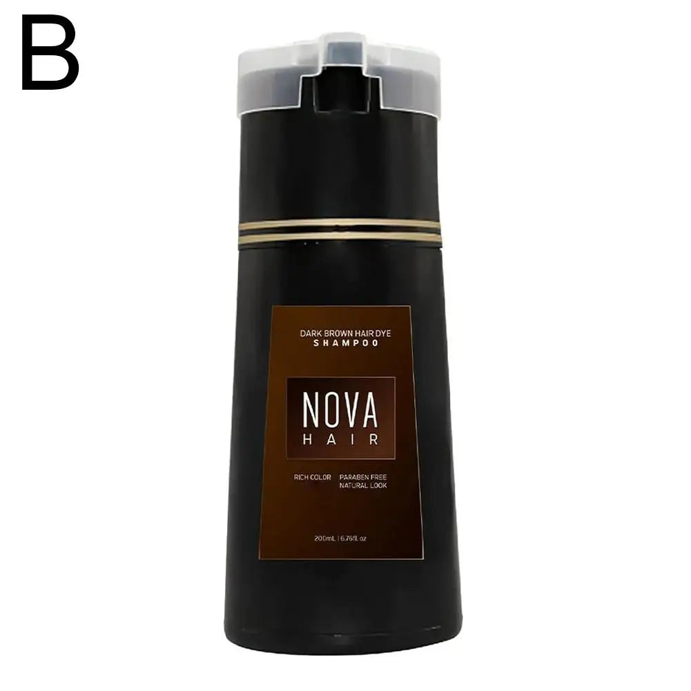 Nova Hair Color Shampoo – Gray Coverage for Men & Women Hair Dye Shampoo Oasis Select dark brown