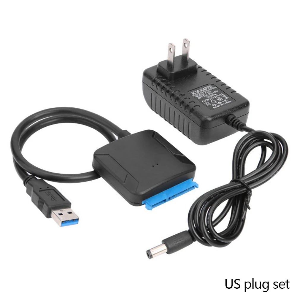 SATA to USB 3.0 Adapter Cable – HDD SSD 2.5"/3.5" + 12V Power
