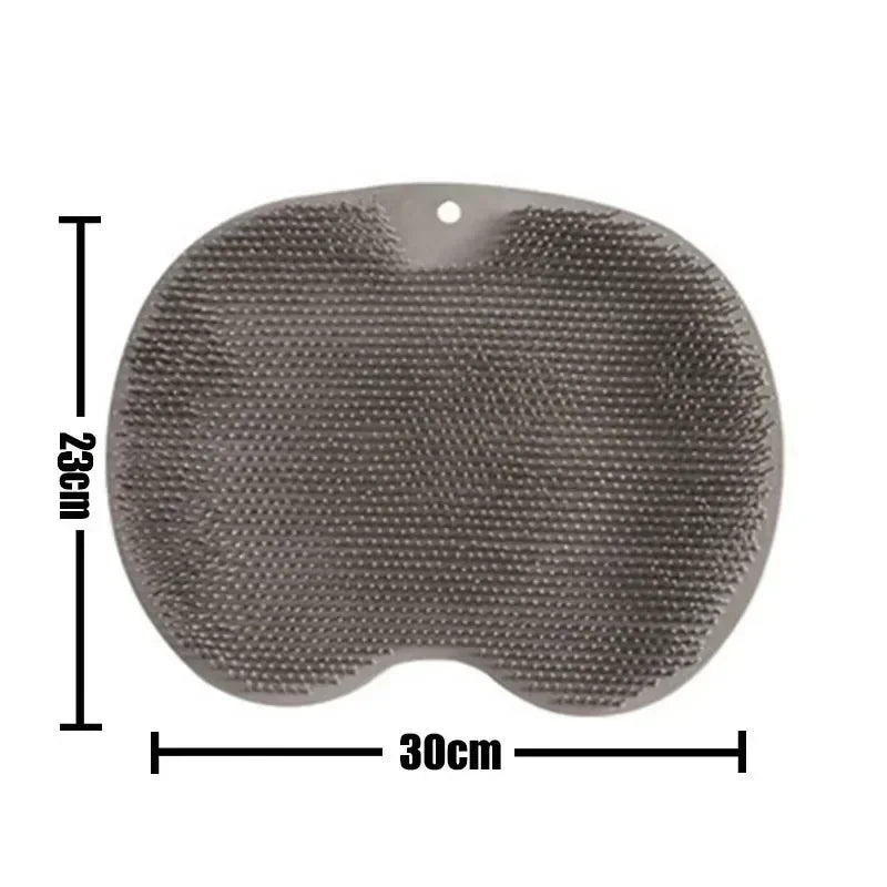 Foot Wash Mat Silicone Sponge Body Brush in The Shower Reusable Wall Mounted Back Silicone Bath Foot Massage Pad Shower Oasis Select grey pad