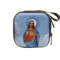Virgin Mary Prayer Rosary Storage Bag Iron Artwork 7x7cm Religious Articles Cartoon Zippered Religious Jewelry Box Oasis Select J