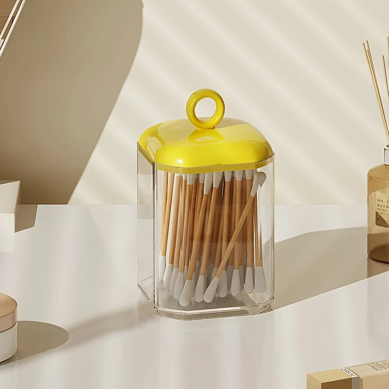 1pc Clear Storage Box, PS Swab Storage Box For Home,Room,Home,Bedroom,Bathroom,House,Pink Room,Living Room Decor,Travel Stuff,Gi Oasis Select Type A Yellow