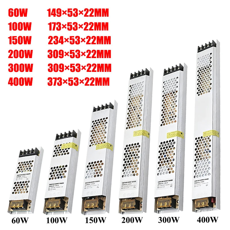 LED Power Supply DC 12V 24V Transformer AC 220V TO DC 12V 24V Power Supply 60W 100W 150W 200W 300W 400W For LED Strip Lamp Bar Oasis Select
