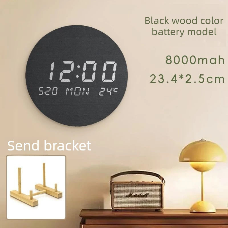 Silent Wall Clock Non-Ticking Home Decor Clock Modern Simple Digital Clock for Living Room Bedroom Wall Clocks Oasis Select storage battery 6