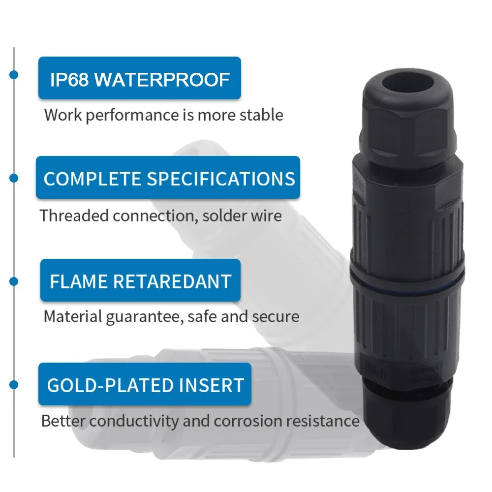 IP68 Waterproof Cable Connector Quick Connection 2 in 2 out 3 in 3 out 2/3 Pin Electrical Terminal Adapter Wire Connector Oasis Select