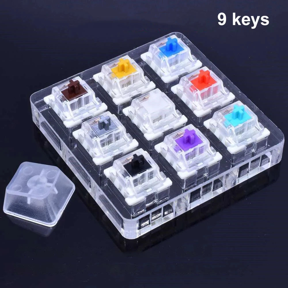 Outemu Switch Tester for Mechanical Keyboard Gaming Switch 9 12 Key Blue Linear Clicky Slient Silver White Axis Customize Gaming Oasis Select 9 Key Tester