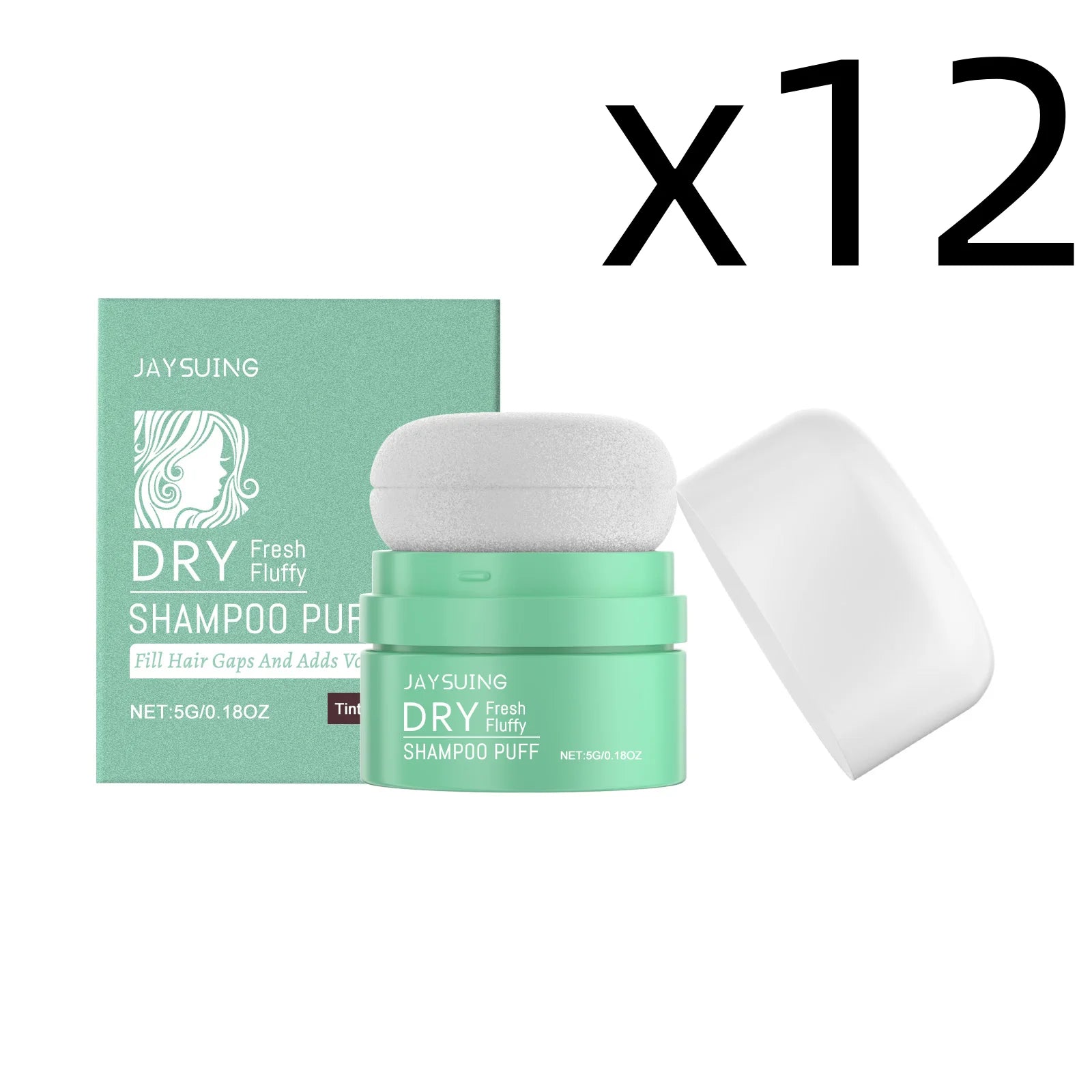 Matte Dry Shampoo Puff Instant Oil Control Lift Root Fluffy Hair Refresh Scalp Portable Matte Finish Hair Care Dry Hair Powder Oasis Select 5g Boxed X 12PCS
