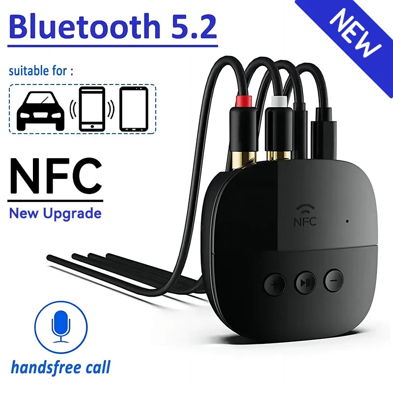 Bluetooth 5.2 Audio Receiver RCA 3.5mm AUX USB Stereo NFC Wireless Adapter U-Disk/TF Card With Mic For Car Kit Speaker Amplifier Oasis Select