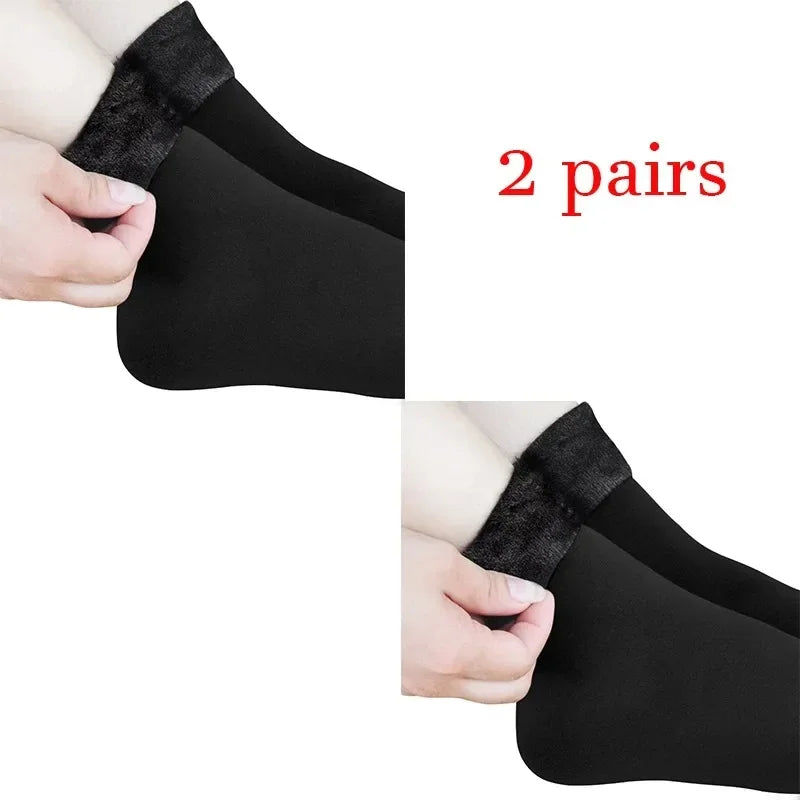 Women Winter Socks Hermal Cashmere Wool Socks Warm Thicken Thermal Snow Boots Floor Socks Oasis Select black 2