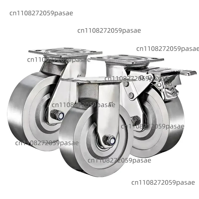 SUS 304 Stainless Steel Casters 4" 5" 6" 8" | Heat & Rust Resistant