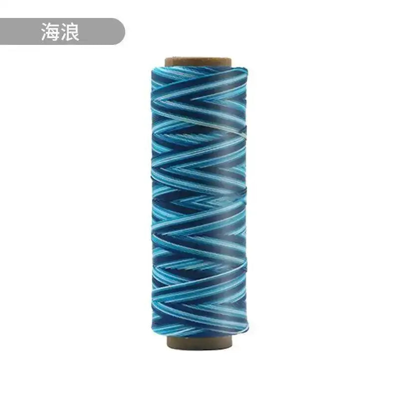 Round Waxed Cord Polyester Coated Sewing Thread DIY Handmade Leather Stitching Rope Bracelets Jewelry Braided Ткань из воска Oasis Select Sea Wave 0.35mm 247m