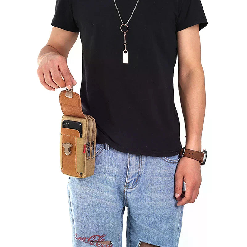 Men's PU Leather Fanny Pack | Travel & Running Waist Bag Fanny Pack Waist Bag Oasis Select