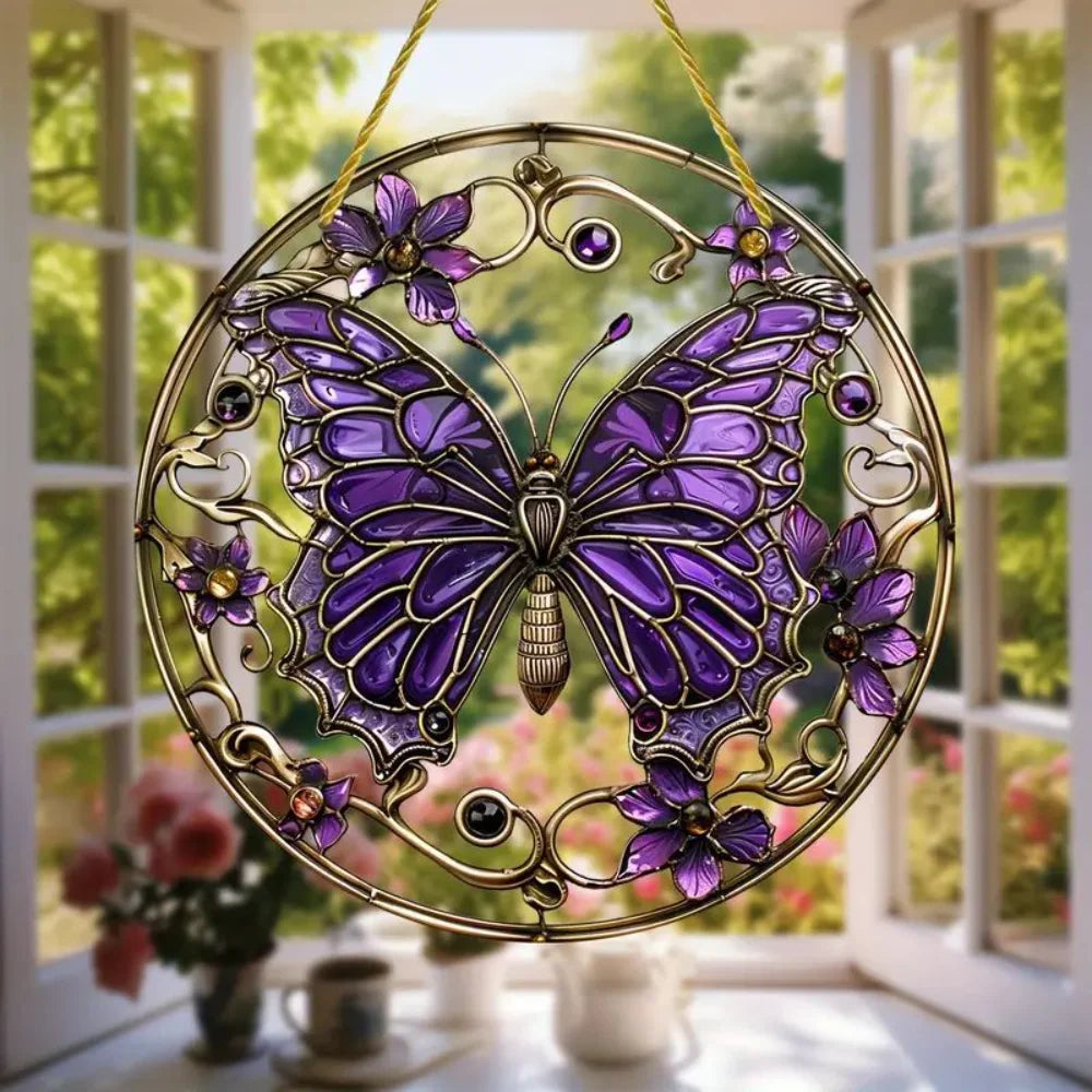 2025 Circular Acrylic Painting Creative Butterfly Theme Home Wall Decoration Hanging Painting Living Room Bedroom Mural Painting Oasis Select 10