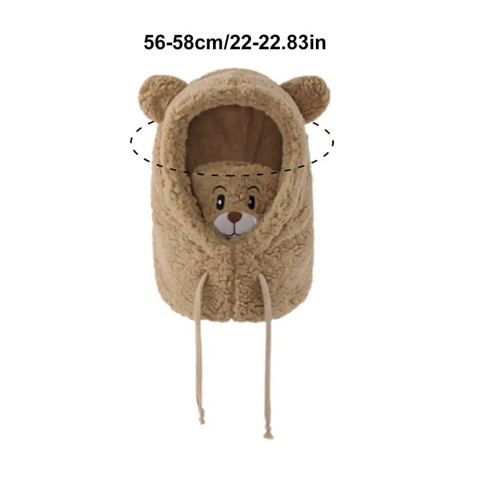 2025NEW Winter Cartoon Hat With Mask Bear Lamb Beanie Hats Warm Thickened Ear Protection Beanies for Women Girl Kawaii Oasis Select