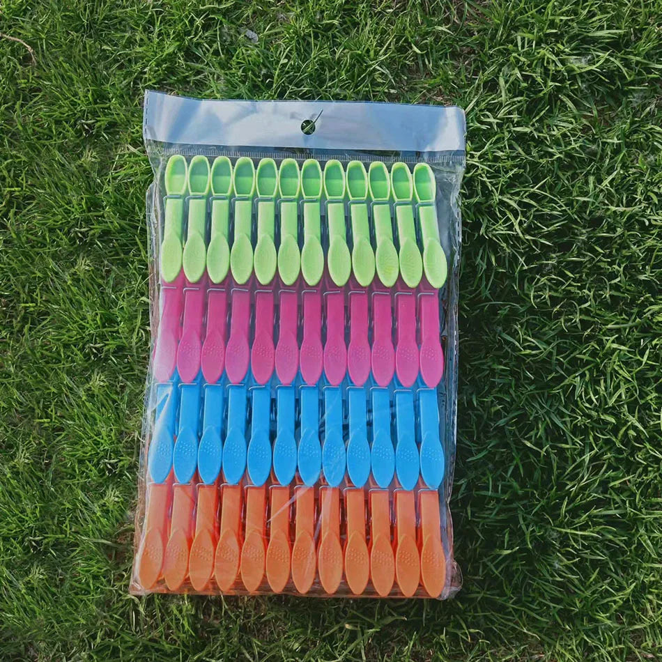 Windproof No Mark Hanging Clips with Storage Basket Colorful Clips for Laundry Socks Delicate Clothes Multiuse Home Organization Oasis Select 48pcs no Basket