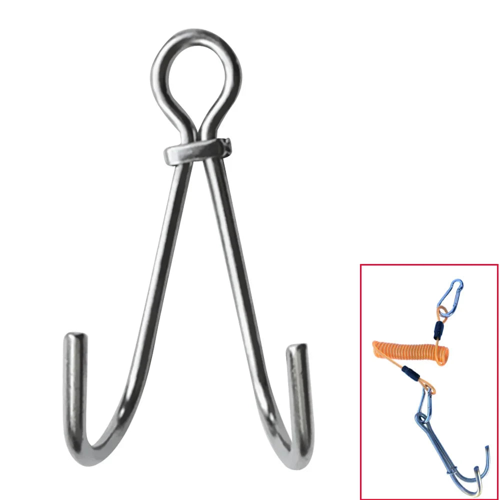 13.5cm Scuba Dive Reef Double Hook Safety Gear Current Drift Diving Hook Kayak Canoe Hardware Equipment Accessory Oasis Select