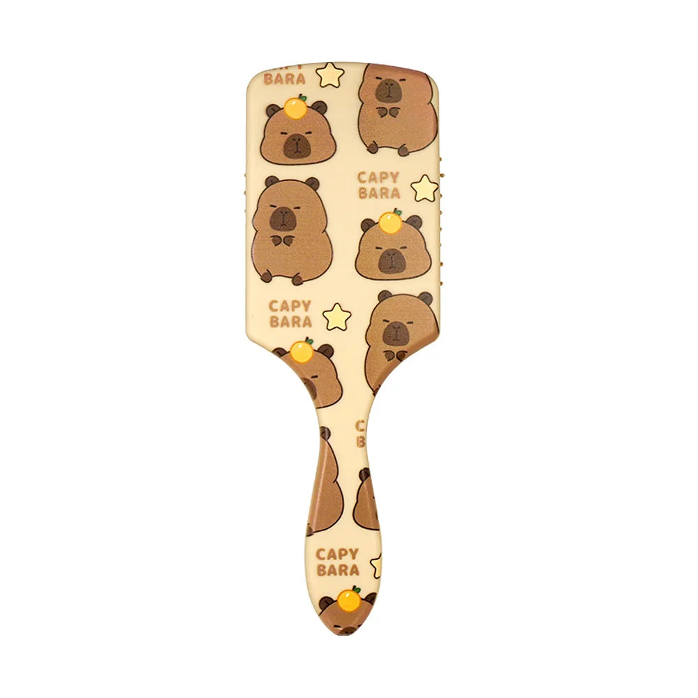 Cute Cartoon Capybara Air Cushion Hair Brush - Happy Balloons & Stars Design, Portable Daily Hair Care Comb Oasis Select UV3887-10-C-02