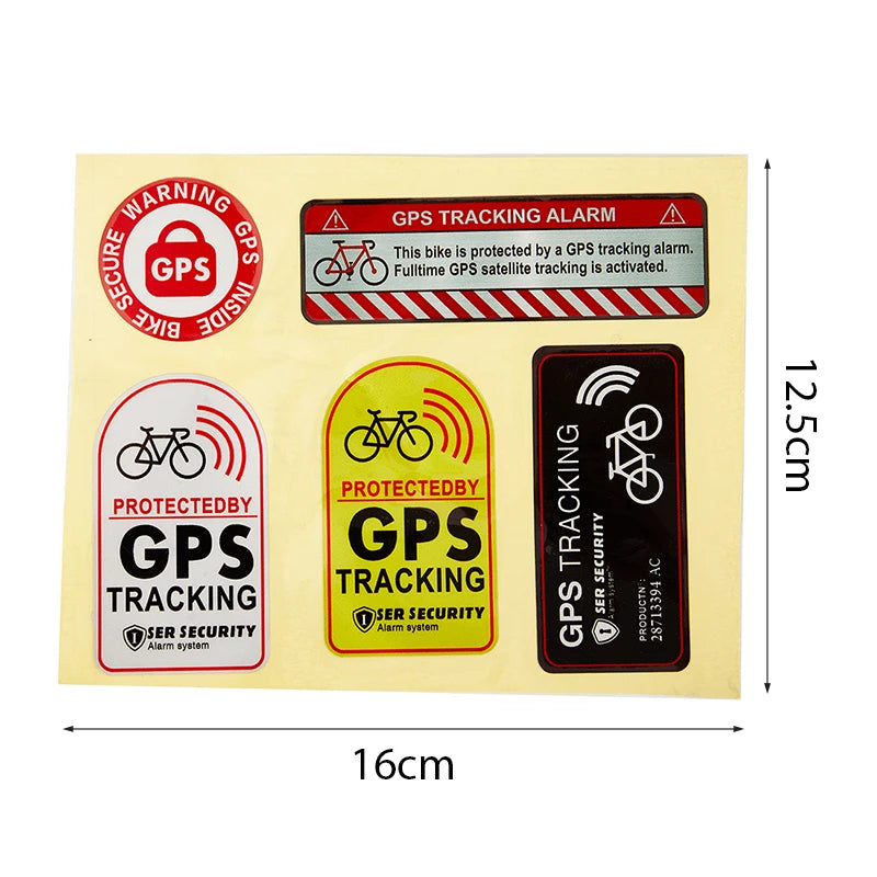 GPS TRACKING Alarm Sticker Reflective WARNING Motorcycle Bike Anti-Theft Sticker Oasis Select