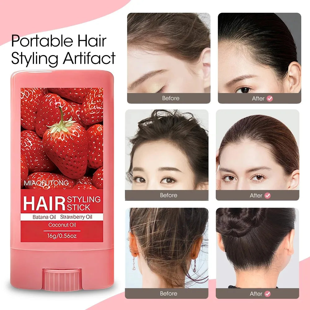Strawberry scented wax stick, smooth frizz, long-lasting styling, oil-resistant and smooth hair conditioner stick Oasis Select