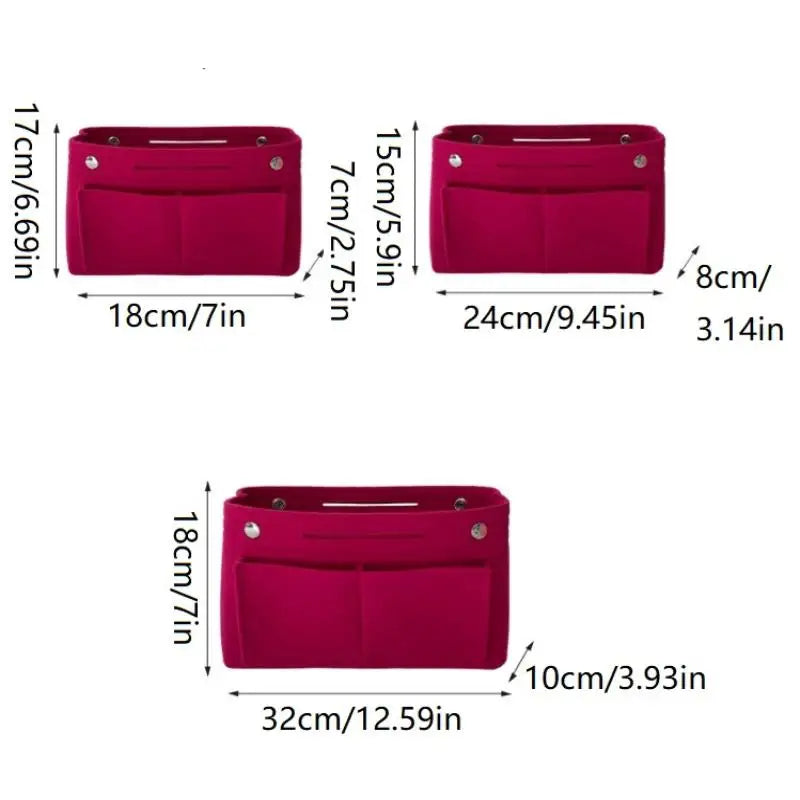 Felt Insert Bag Organizer | Multi-Pocket Travel Cosmetic Tote Bag Insert Organizer Oasis Select