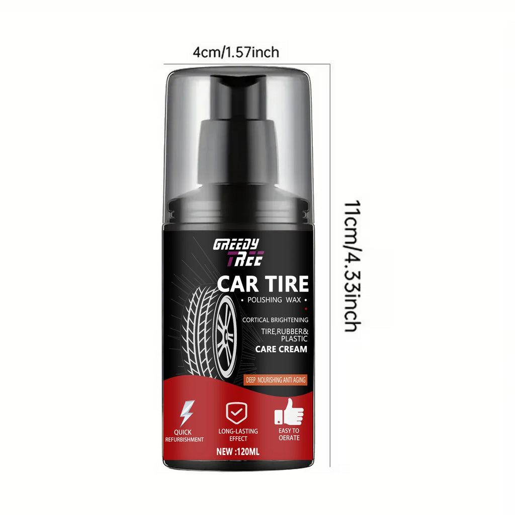 Pure Black Tire Wax – Rubber, Plastic & Leather Shine 120ml