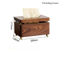 1PC Black Walnut Tissue Box Light Luxury Solid Wood Household Living Room Desktop Paper Box Toilet Wooden Oasis Select 1pc