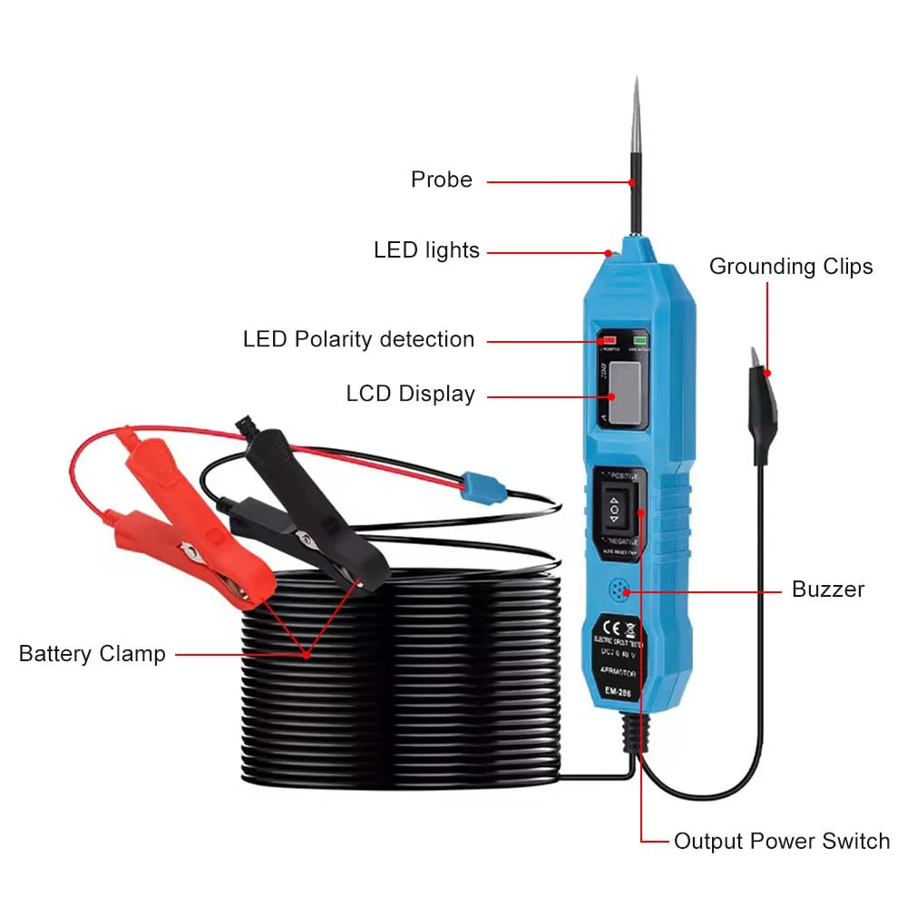 Automotive Circuit Tester Voltage Display LED Probe Kit 6-48V Automotive Circuit Tester Oasis Select