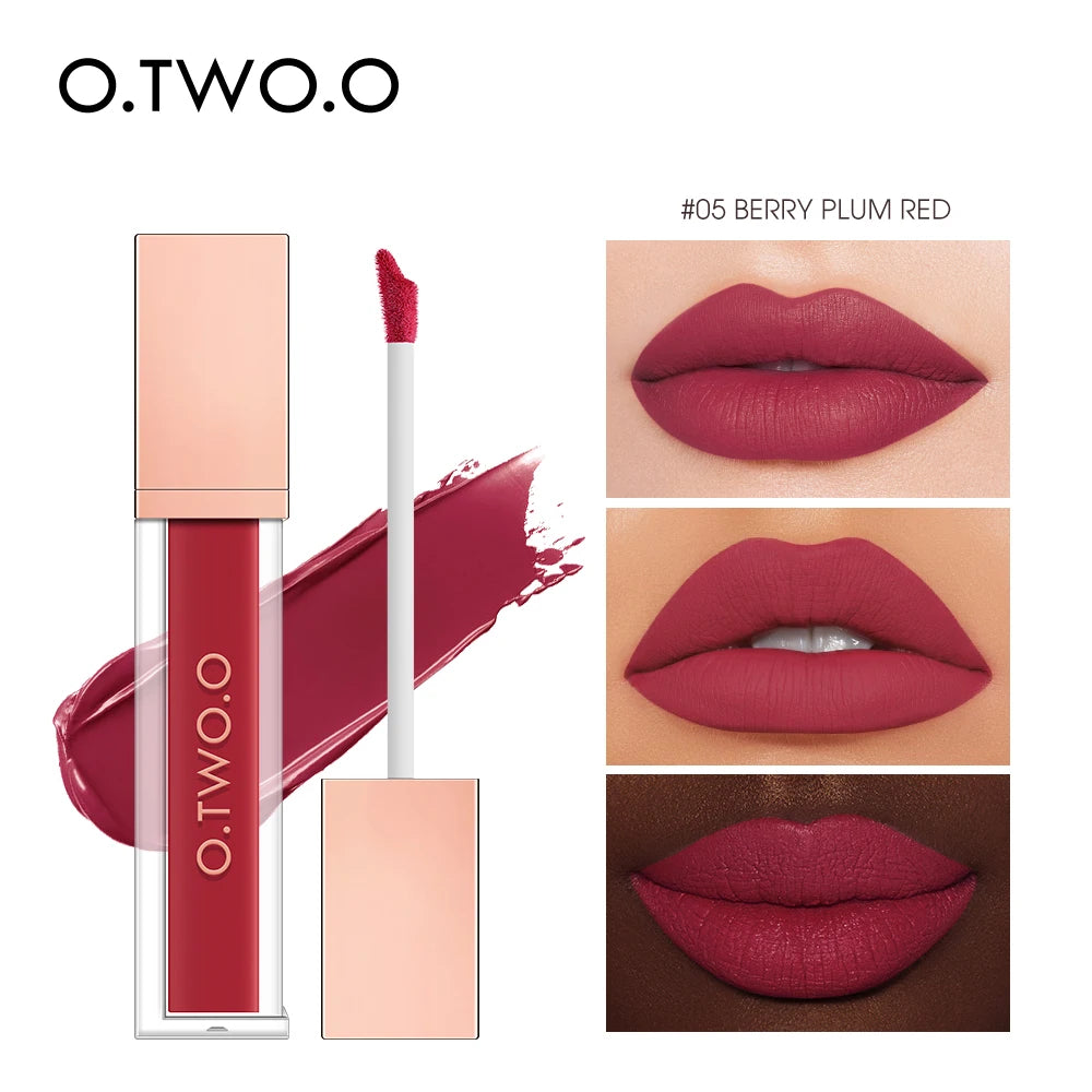 O.TWO.O Velvet Matte Liquid Lipstick – 12 Shades Waterproof
