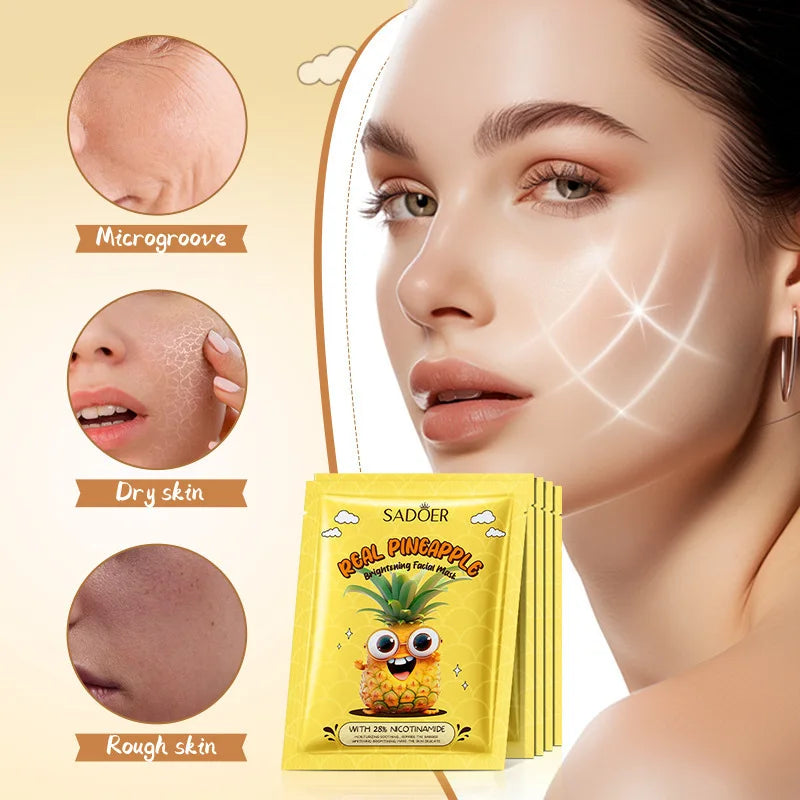 SADOER Hyaluronic Acid Collagen Face Mask – 5pc Korean Sheet Mask Korean Sheet Mask Oasis Select