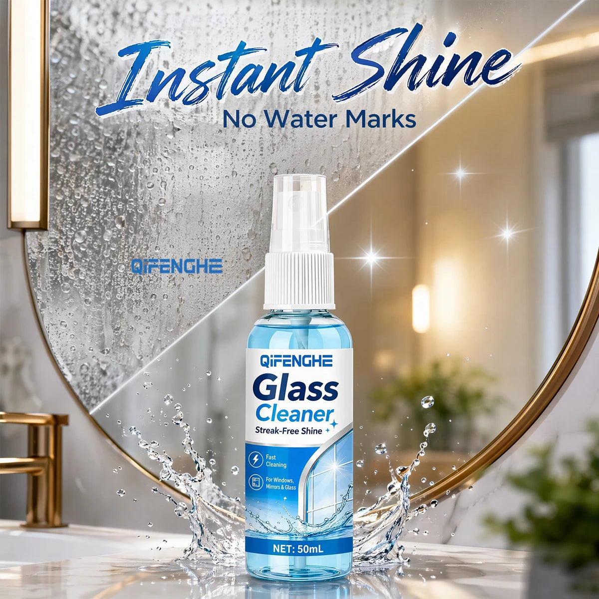 50ml Streak-Free Car Glass Cleaner Spray | Oil Film Remover