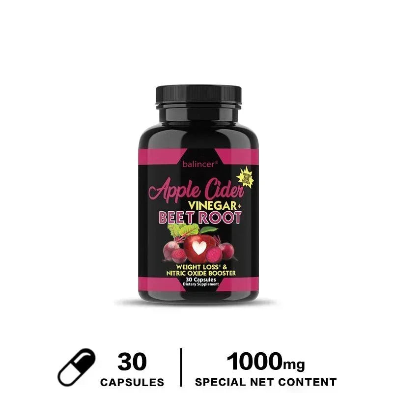 Beetroot & Apple Cider Vinegar Capsules | Immune, Detox & Weight Herbal Supplement Capsules Oasis Select 30 count-1 bottle