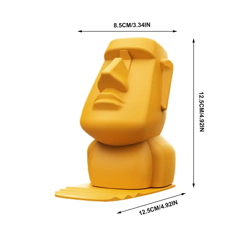 Funny Eyeglass Holder Easter Island Sculpture Sunglass Holder Home Table Ornament Sculpture Multifunctional Mobile Phone Cradle Oasis Select Yellow