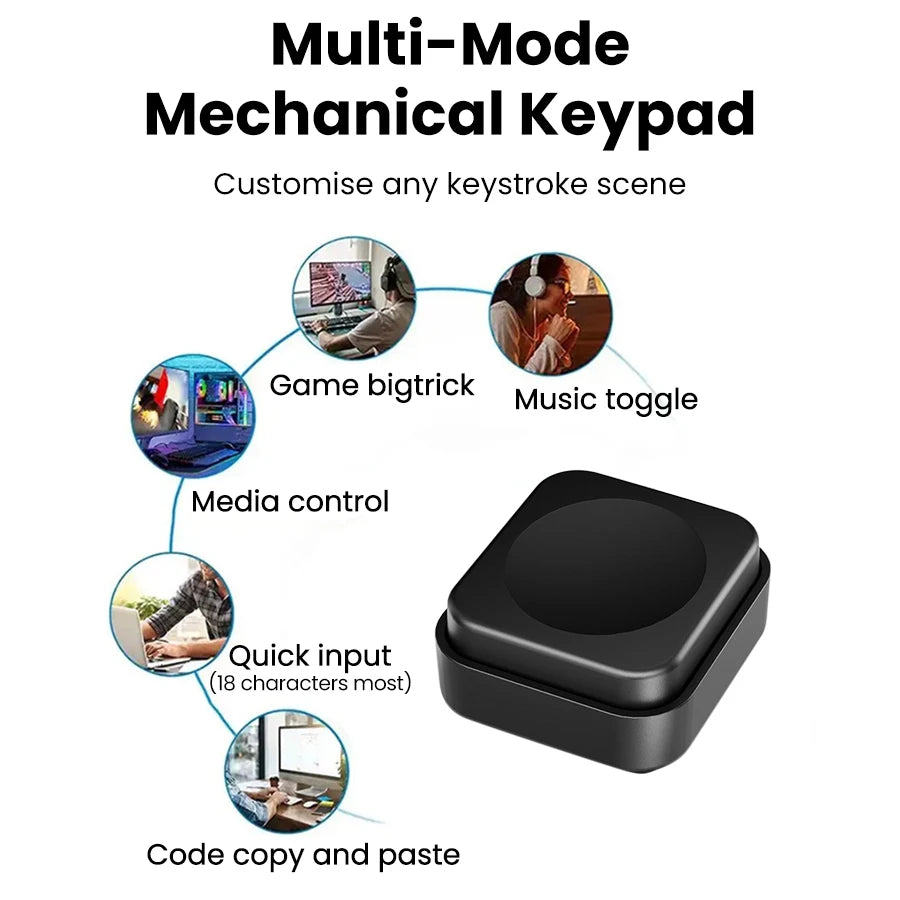 Programmable Macro Large Buttons Custom Multi-Mode Mechanical Keypad Gaming Shortcut Mini Keyboard for Tablet,PC,MacBook,Laptop Oasis Select