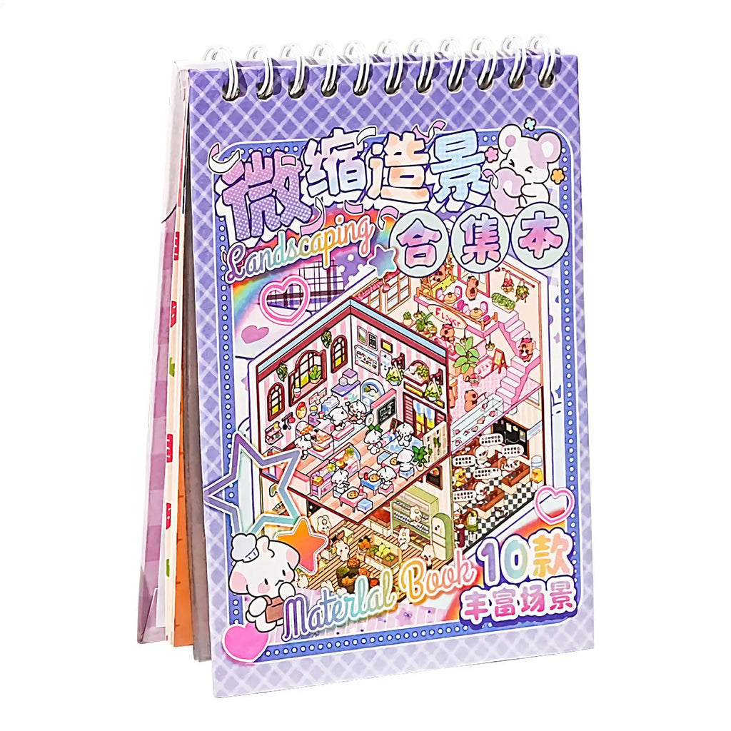 Landscape Sticker Scenes Cartoon Landscape Sticker Book Forest Village DIY 3D Sticker Scene Pocket Birthday Gift For Planner Oasis Select