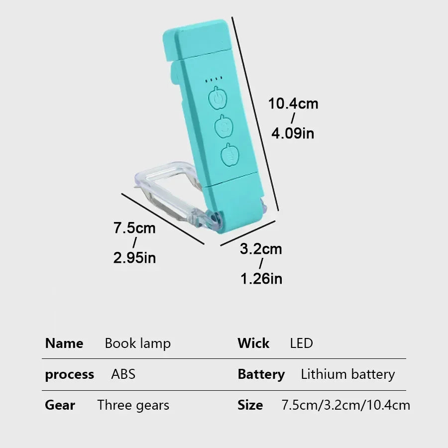 Portable Rechargeable Book Lamp 3 Brightness Levels Flexible Clip On Book Lights LED Desk Reading Light for Kids Bookmark Lamp Oasis Select