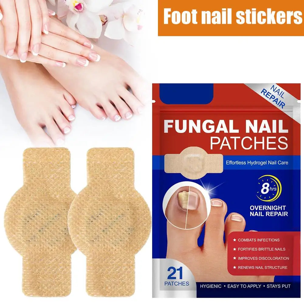 2/4 Packs Toenail Fungus Patch Waterproof Nail Repair Patches Nail Ingrown Correction Sticker for Discolored Damaged Nail 21pcs Oasis Select