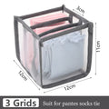 Sports Bra Underwear Organizer Storage Box Panties Socks Storage Boxes Wardrobe Clothes Organizer Cabinet Drawers Separator Box Oasis Select 3grids-gray