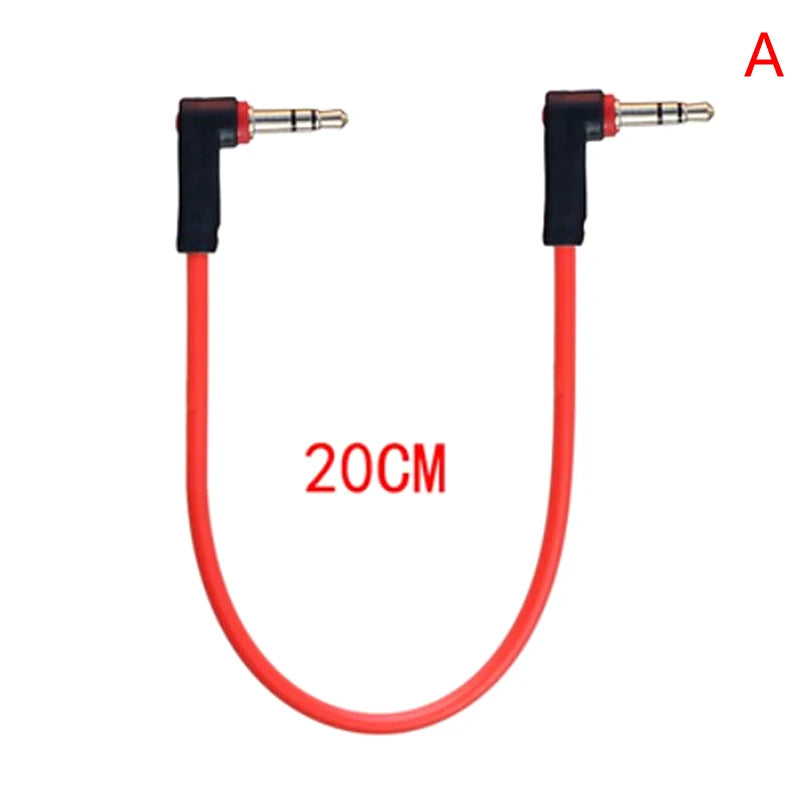 Right Angle 3.5mm Male to Male AUX Stereo Cable – 20cm/30cm