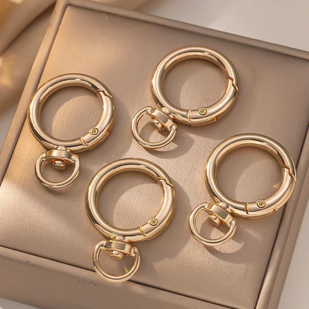 5pcs/Lot Round Openable Swivel Metal Spring Key Rings Buckles Clasps For DIY Bag Keychains Connector Jewelry Making Accessories Oasis Select