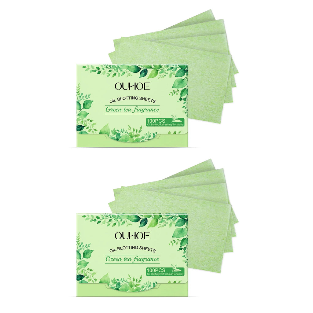 Green Tea Oil Blotting Sheets 100 Pcs – Oily Skin Control Oil Blotting Sheets Oasis Select 2 x 100pcs Boxed