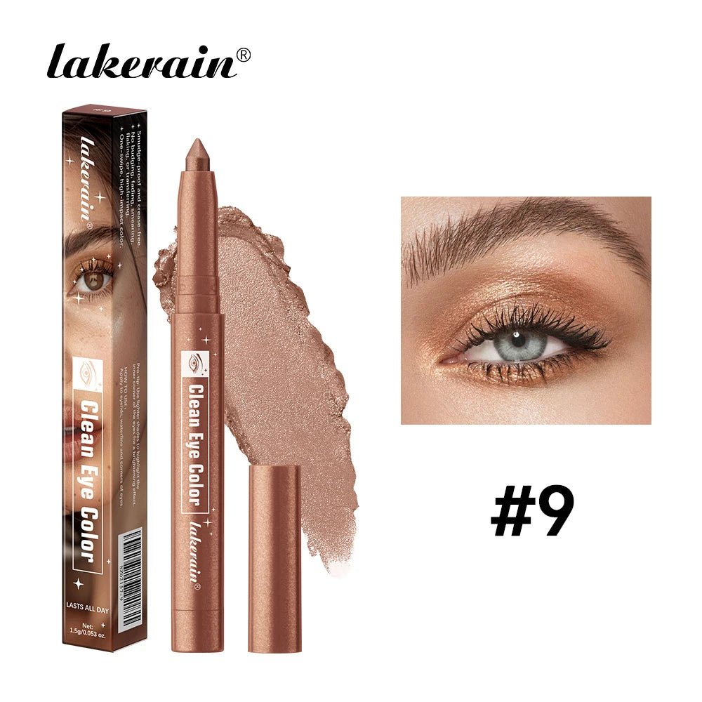 1PC Smudge-proof Eyeshadow Sticks Long Lasting High Pigmented Shimmer Glitter And Matte Neutral Brown Eyeshadow Pencil Crayon Oasis Select 9 Toffee Gold