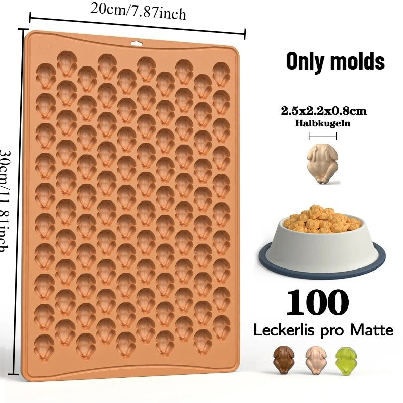 1pcs Creative Gingerbread Man Biscuit Mold 100 Hole Silicone Baking Biscuit Mold Mini Pet Dog Snack Biscuit DIY Chocolate Mold Oasis Select Roast Chicken