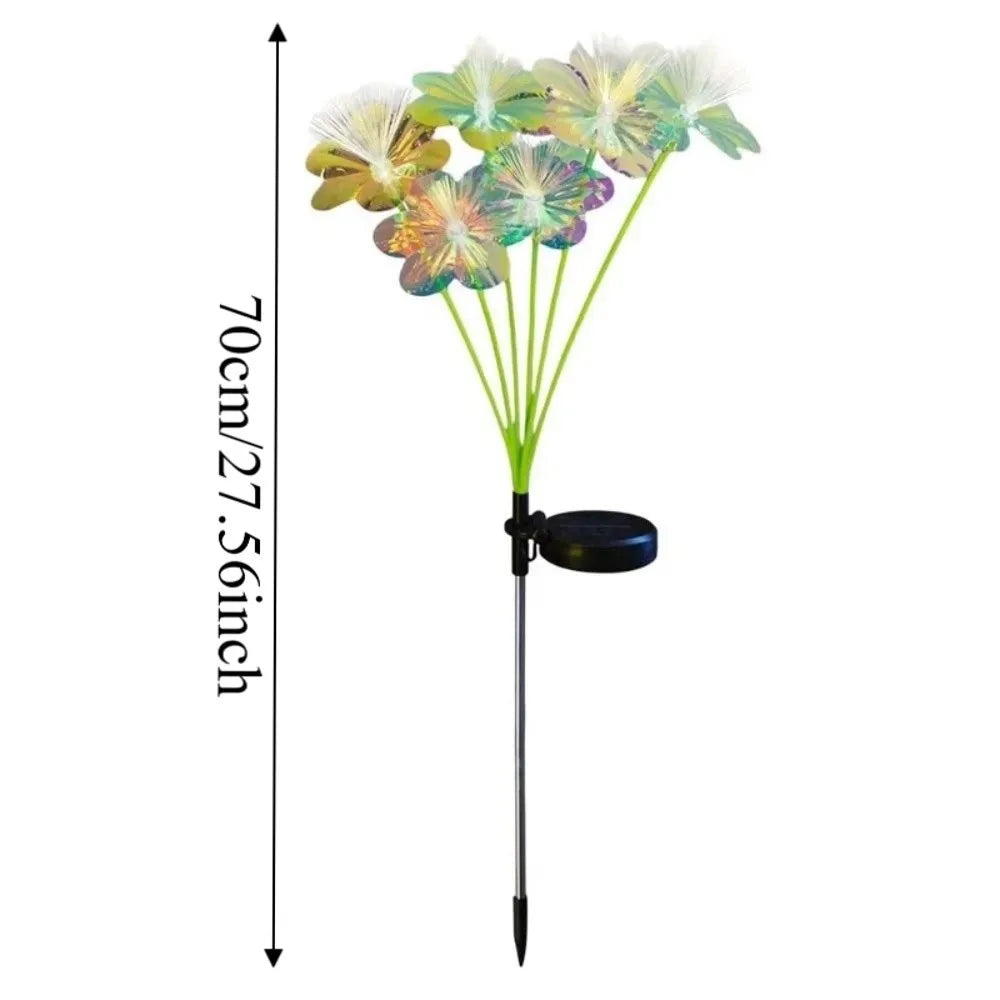Solar Fiber Optic Flower Garden Stake Light | Waterproof 6/8 Head