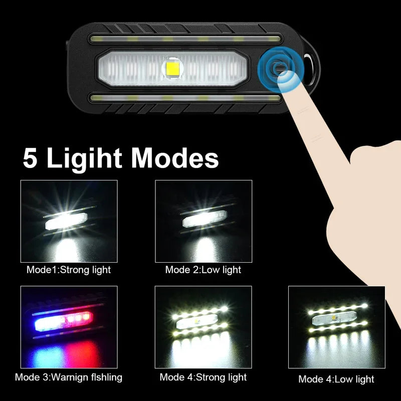 LED Red Blue Caution Emergency Police Light with Clip USB Rechargeable Shoulder Flashing Warning Safety Torch Bike Tail Lamp Oasis Select