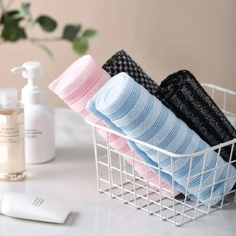 Exfoliating Washcloth Back Scrubber for Shower for Men Silver-ion Multi-Function Foam Bath Towel Ultra-Long Exfoliating Towels Oasis Select