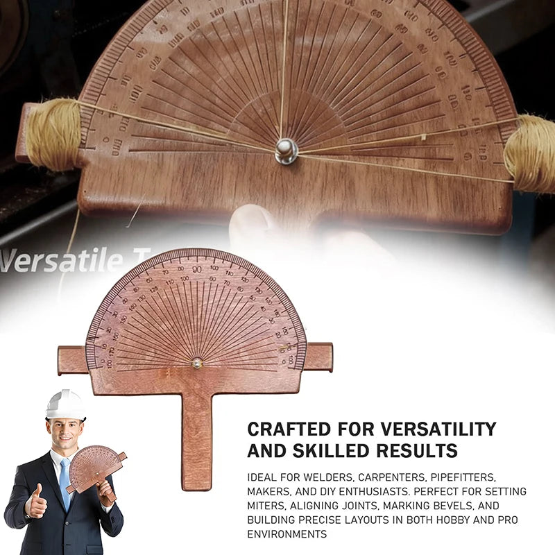Custom Engraved Exquisite Handcrafted Birch Wood Protractor Precision Angle Finder for Educational And Creative Tools Oasis Select