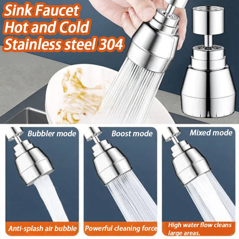 Stainless Steel 304 High-Pressure Kitchen Faucet 3 Water Spray Modes Flexible 360° Swivel Simple Installation Secure And Durable Oasis Select